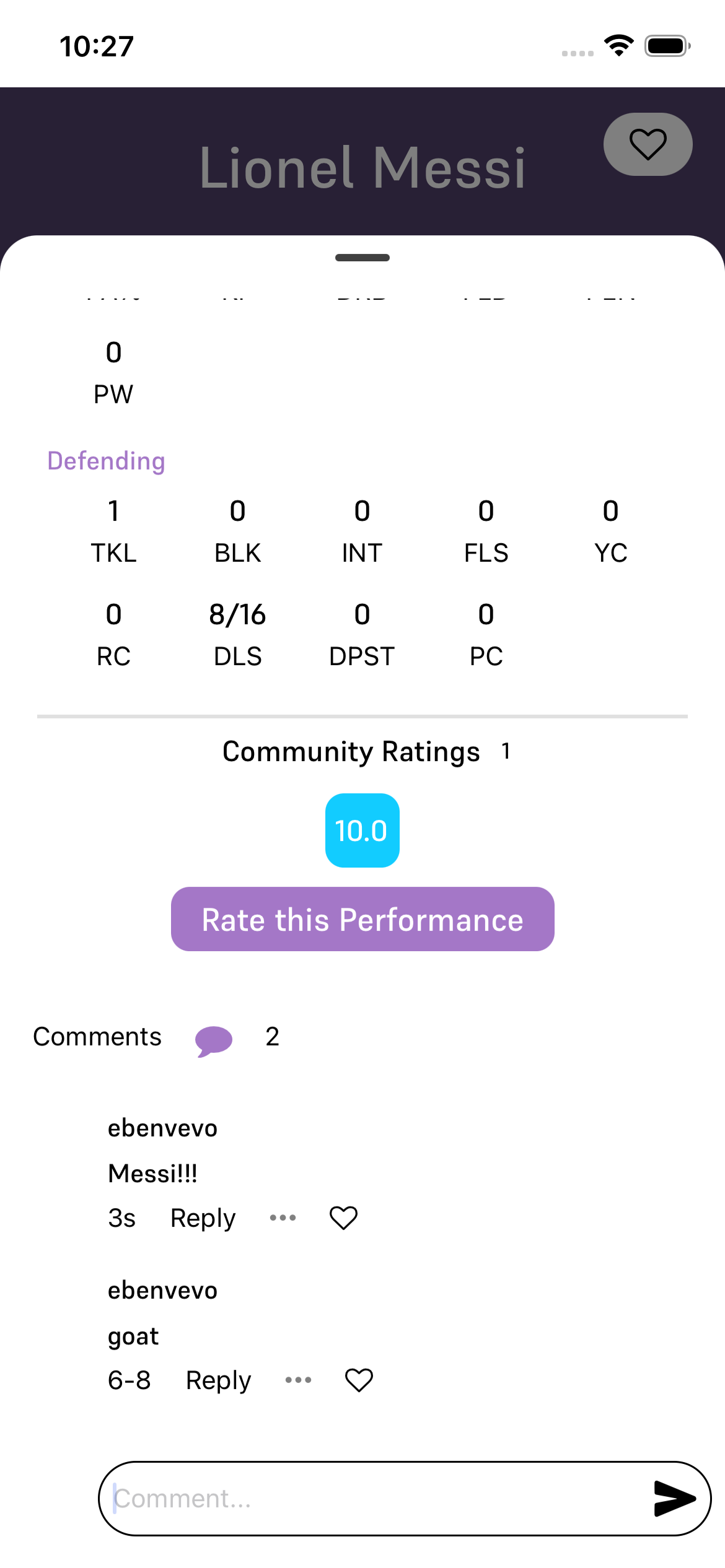 Opinions screenshot