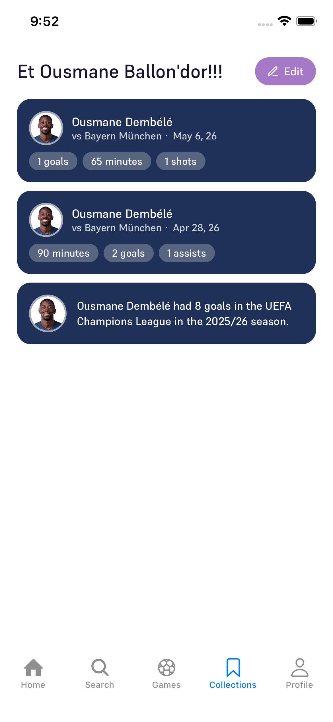 Collections screenshot