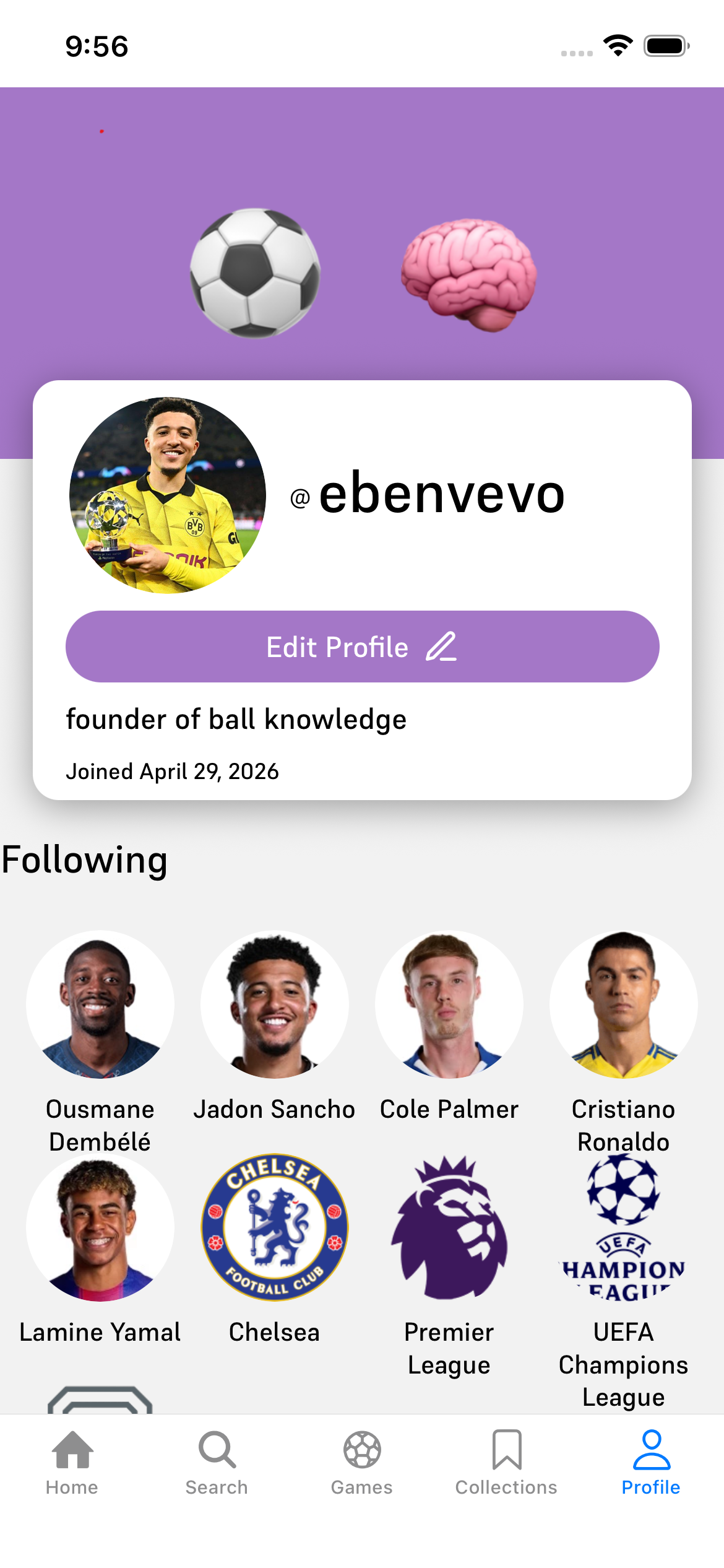 Social profile screenshot